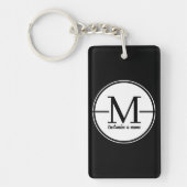Porte-clés en acrylique à monogramme initial minim (Devant)