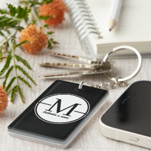 Porte-clés en acrylique à monogramme initial minim
