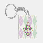 Porte-clés en acrylique Argyle Mardi Gras (Devant gauche)