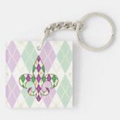 Porte-clés en acrylique Argyle Mardi Gras (Dos)