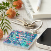 Porte-clés en acrylique au graphisme élégant (Devant Droit)