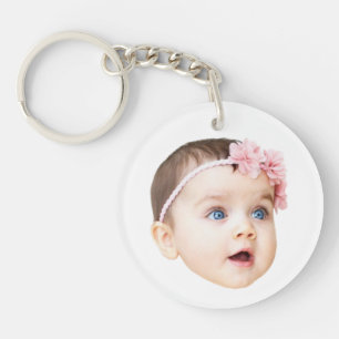 Porte-clés en acrylique avec photo de bébé mignon