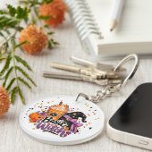 Porte-clés en acrylique Basic Witch pour Halloween (Devant droit)