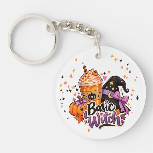Porte-clés en acrylique Basic Witch pour Halloween (Devant)