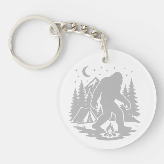 Porte-clés en acrylique Bigfoot Camping (Devant)