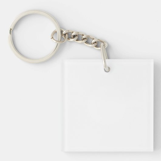 Porte-clés en acrylique, carré (recto simple) (Devant)