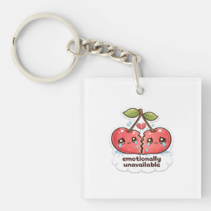 Porte-clés en acrylique Cerise Émotionnelle