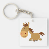 Porte-clés en acrylique Cheval de dessin animé mig (Devant)