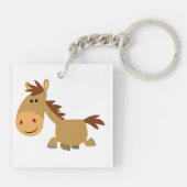 Porte-clés en acrylique Cheval de dessin animé mig (Dos)