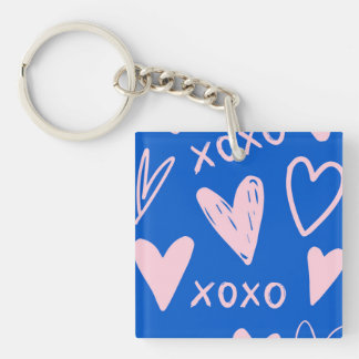 Porte-clés en acrylique Cœurs XOXO – Jolies clés