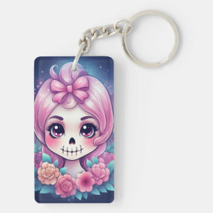 Porte-clés en acrylique Crâne Mignon