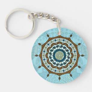 Porte-clés en acrylique cuivre Mehndi Fantasy