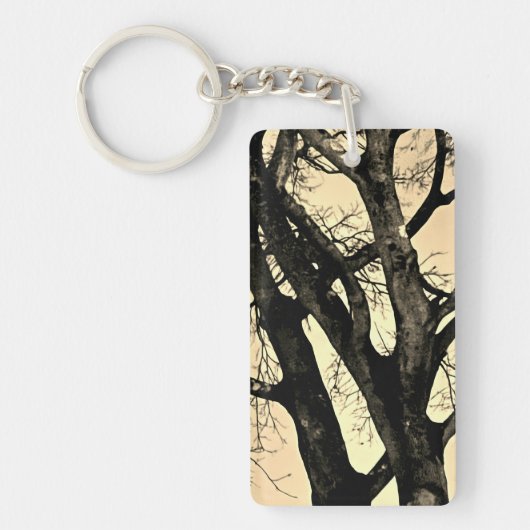 Porte-clés en acrylique de branche d'arbre sans fe (Devant)