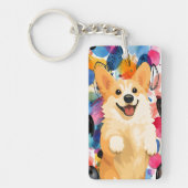 Porte-clés en acrylique DENNY le Corgi (Devant)