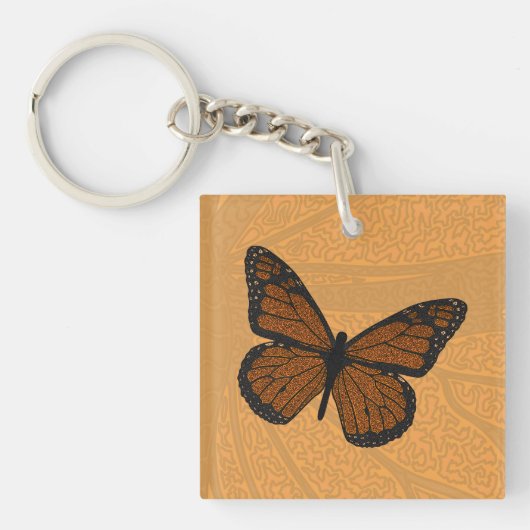 Porte-clés en acrylique Doodled Monarch (Devant)