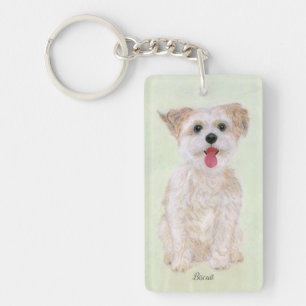 Porte-clés en acrylique double face Chien Morkie