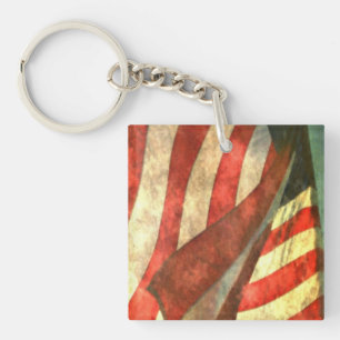 Porte-clés en acrylique Drapeau américain patrioti