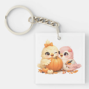 Porte-clés en acrylique Duo de jolis oiseaux d'Hal