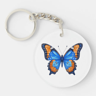 Porte-clés en acrylique esthétique Papillon Orange