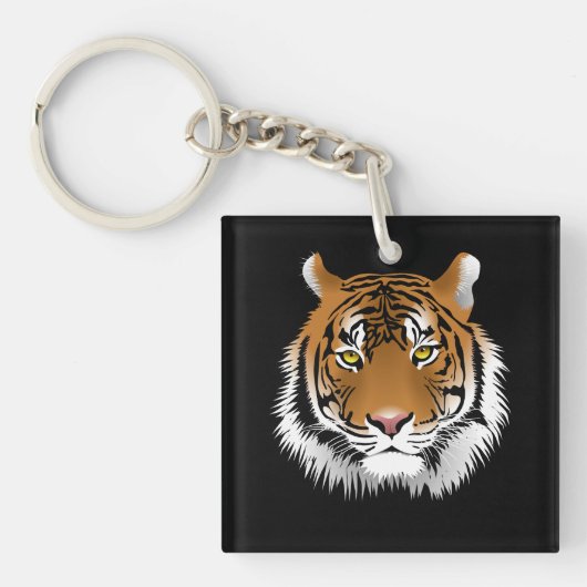 Porte-clés en acrylique Face de Tigre (Devant)