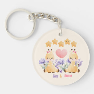 Porte-clés en acrylique girafe bébé mignon