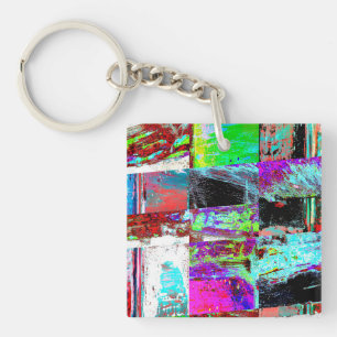 Porte-clés en acrylique – Grille abstraite