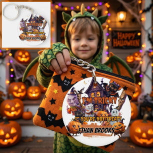 Porte-clés en acrylique Halloween Tricky ou Treaty