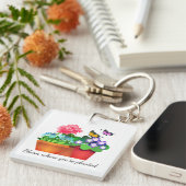 Porte-clés en acrylique Jardin de fleurs papillon (Devant Droit)