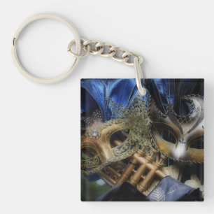 Porte-clés en acrylique Masque de bal vénitien élé