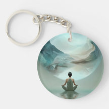 Porte-clés en acrylique Méditation Zen Mystique