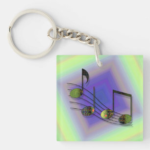 Porte-clés en acrylique Notes Dubstep