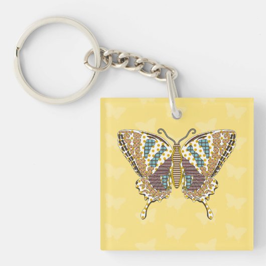 Porte-clés en acrylique Papillon Aztec (Devant)