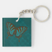 Porte-clés en acrylique Papillon indigène (Dos)