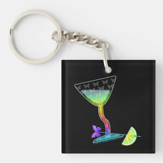 PORTE-CLÉS EN ACRYLIQUE - PAPILLON MARTINI (Devant)