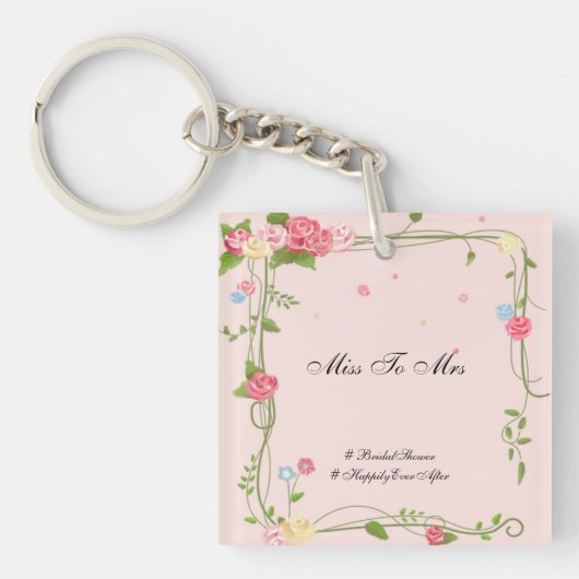 Porte-clés en acrylique pour douche de mariée (Devant)