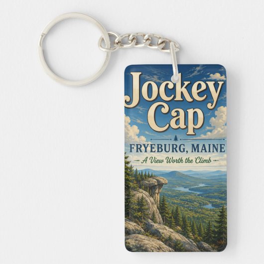 Porte-clés en acrylique rectangle Jockey Cap Fryeb (Devant)