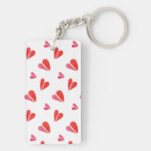 Porte-clés en acrylique rectangle MINI CŒURS (Dos)