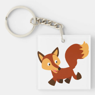 Porte-clés en acrylique renard de dessin animé mig
