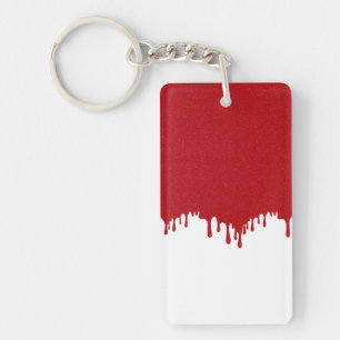 Porte-clés en acrylique rouge tomate personnalisé