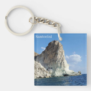 Porte-clés en acrylique souvenir de Santorin Grèce