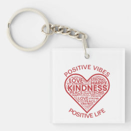 Porte-clés en acrylique Vibrations Positives Vie P