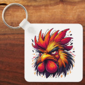 Porte-clés en aluminium "Artie Angry Rooster" (Recto)