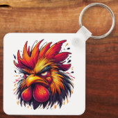Porte-clés en aluminium "Artie Angry Rooster" (Verso)