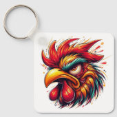 Porte-clés en aluminium double face "Gomer Rooster (Recto)