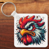 Porte-clés en aluminium "Zippy le Coq Vif" (Recto)