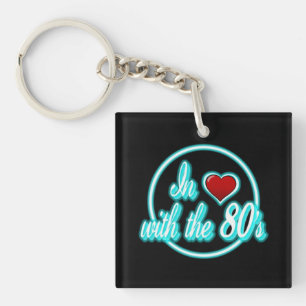 Porte-clés En amour avec le Porte - clé de logo Retro 80's