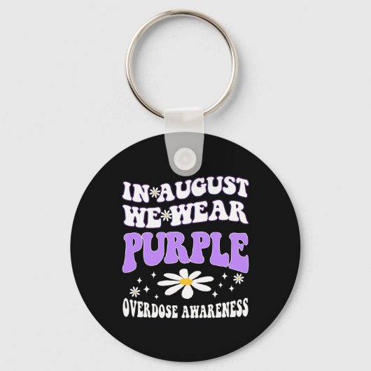 Porte-clés En Août, Nous Portons Violet Surdose Sensibilisati (Recto)