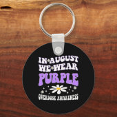 Porte-clés En Août, Nous Portons Violet Surdose Sensibilisati (Recto)