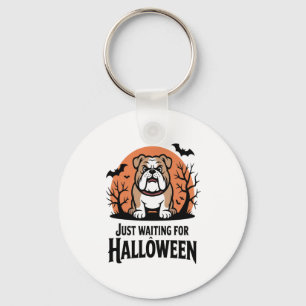 Porte-clés En attente du chien d'Halloween
