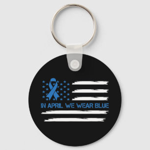 Porte-clés En Avril Nous Portons Bleu Vintage Américain Drape